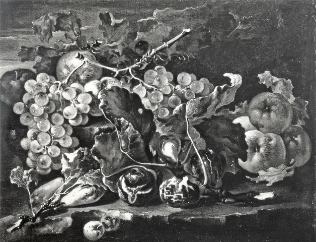 Manzotti, Fratelli — Castelli Giovanni Paolo (Spadino) - sec. XVII/ XVIII - Natura morta con uva, mele e melagrane — insieme